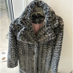 Vintage Mid-Length Faux Fur Coat Size Medium